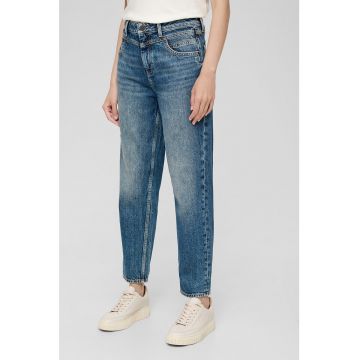 Blugi mom fit cu aspect decolorat
