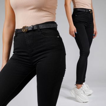 Blugi Skinny cu PushUp Dama Eleanor Negri #A566 Blugi Skinny cu PushUp Dama Eleanor Negri #A566