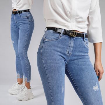 Blugi Skinny cu PushUp Dama Elizabeth Albastri #A565 Blugi Skinny cu PushUp Dama Elizabeth Albastri #A565