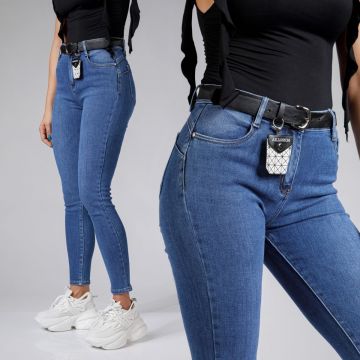 Blugi Skinny cu Pushup Dama Leah Albastri #A592
