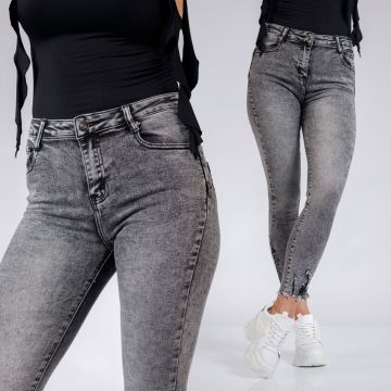 Blugi Skinny cu PushUp Dama Nina Gri #A545 Blugi Skinny cu PushUp Dama Nina Gri #A545