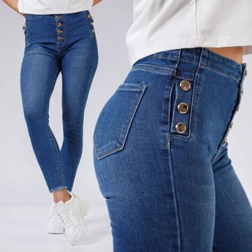Blugi Skinny Dama Anastasia Albastri #A522 Blugi Skinny Dama Anastasia Albastri #A522