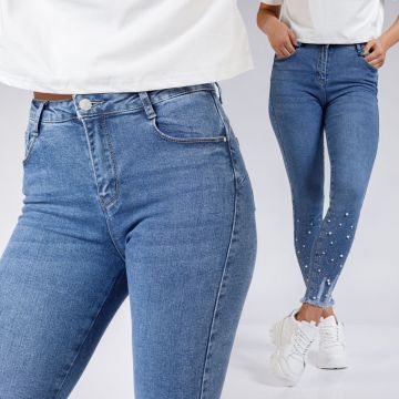 Blugi SKinny Dama Anca Albastri #A517 Blugi SKinny Dama Anca Albastri #A517