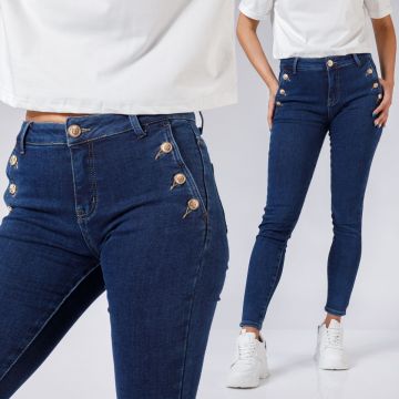 Blugi Skinny Dama Vatuiti Andra Albastri #A520 Blugi Skinny Dama Vatuiti Andra Albastri #A520