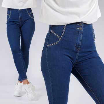 Blugi Skinny Dama Freja Albastri #A482 Blugi Skinny Dama Freja Albastri #A482
