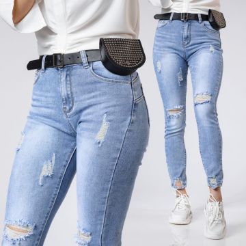 Blugi Skinny Dama Riley Albastri #A367 Blugi Skinny Dama Riley Albastri #A367