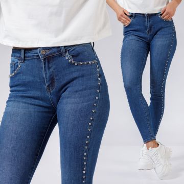 Blugi Skinny Dama Vanessa Albastri #A524 Blugi Skinny Dama Vanessa Albastri #A524