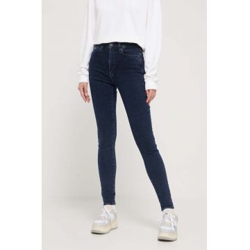 Tommy Jeans jeansi Sylvia femei, culoarea albastru marin