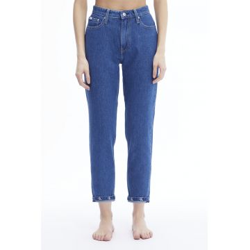 Blugi mom fit cu talie inalta
