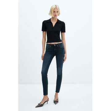 Blugi skinny crop cu talie joasa Pushup