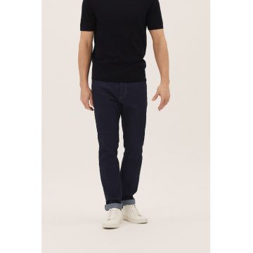 Blugi slim fit cu cusaturi contrastante