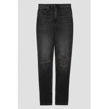 Blugi mom fit cu talie inalta