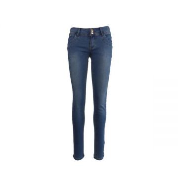 Jeans dama, Miss Roksi, albastru cu 5 buzunare, marime 29