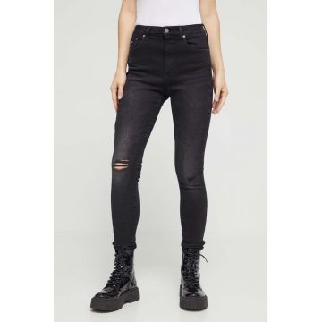 Tommy Jeans jeansi Sylvia femei, culoarea negru