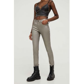 Answear Lab jeansi femei, culoarea argintiu