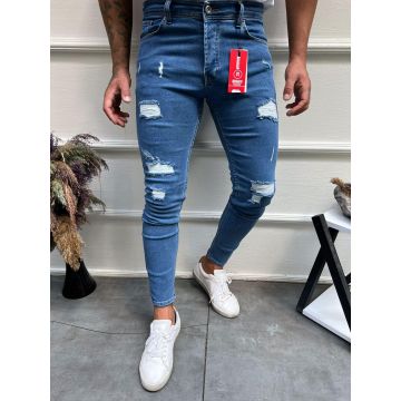 Blugi barbati conici albastri 12302