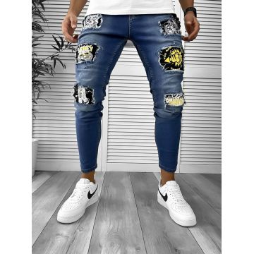 Blugi barbati conici albastri 12348 B14-4.1