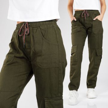 Blugi Cargo Dama Amelia Khaki #A302
