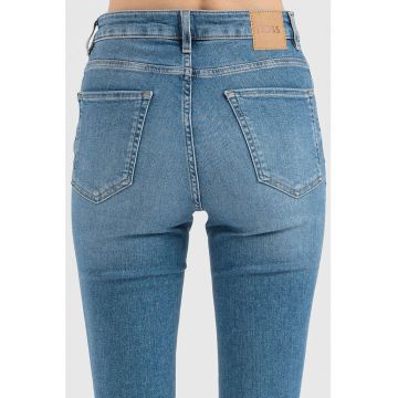 Blugi skinny crop cu talie inalta