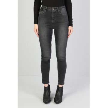 Blugi skinny cu talie inalta