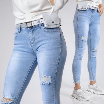 Blugi Skinny Dama Samantha Albastri #A377 Blugi Skinny Dama Samantha Albastri #A377