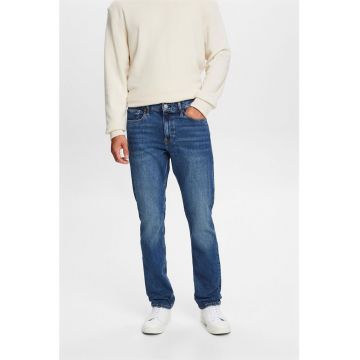 Blugi slim fit cu aspect decolorat