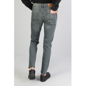 Blugi slim fit cu aspect decolorat