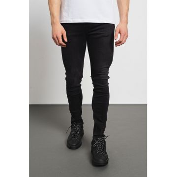 Blugi slim fit cu aspect decolorat