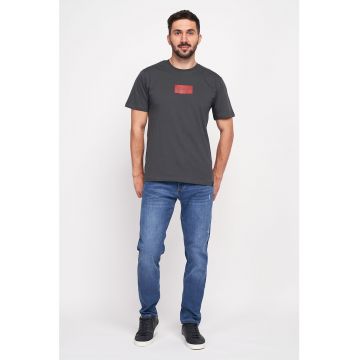 Blugi slim fit cu aspect decolorat