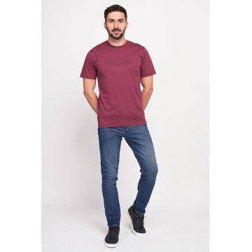 Blugi slim fit cu aspect decolorat