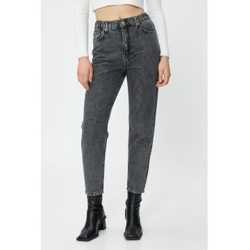 Blugi slim fit cu talie inalta