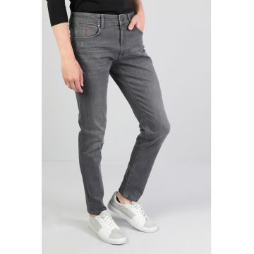 Blugi slim fit cu talie joasa