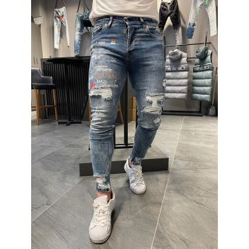 Blugi barbati conici albastri 366 H3-3