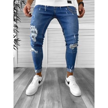 Blugi barbati conici albastri 6330 H6-2