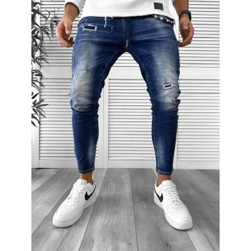 Blugi barbati conici albastri + Lant cadou 5812 B7-2.2