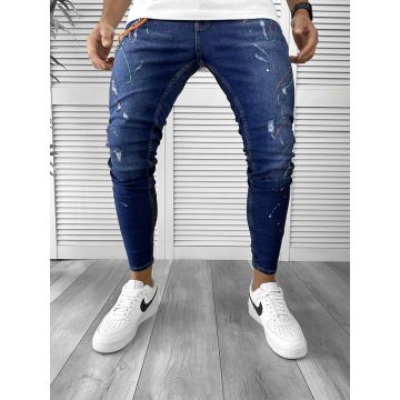Blugi barbati conici albastri UZ980 B15-6
