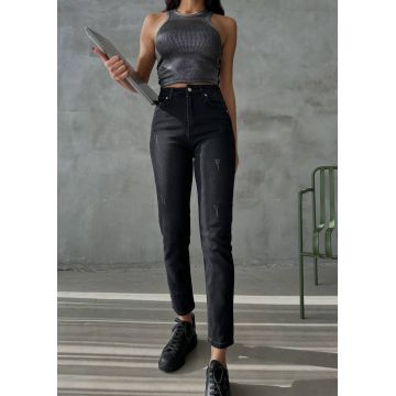 Blugi mom fit simpli cu zgarieturi