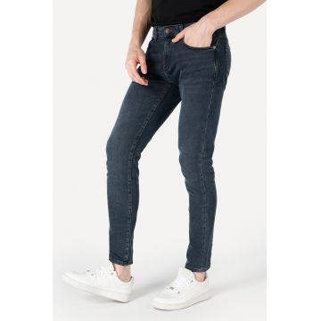 Blugi skinny cu aspect decolorat