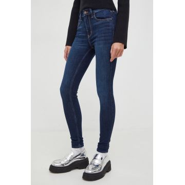 Hollister Co. jeansi femei, culoarea albastru marin