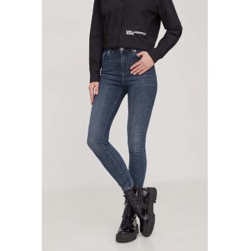 Karl Lagerfeld Jeans jeansi femei, culoarea albastru marin