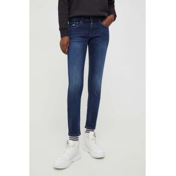 Tommy Jeans jeansi femei, culoarea albastru marin