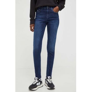 Tommy Jeans jeansi femei, culoarea albastru marin