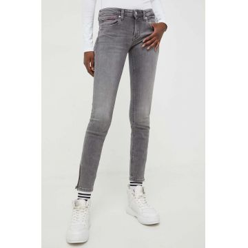 Tommy Jeans jeansi femei, culoarea gri