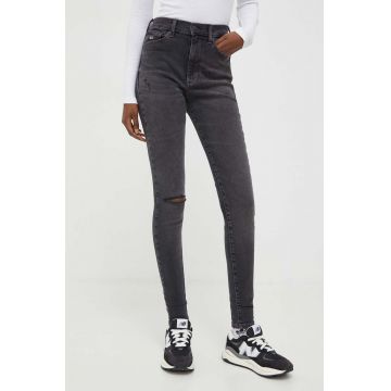 Tommy Jeans jeansi Sylvia femei, culoarea gri