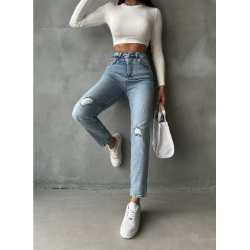 Blugi mom fit elastici