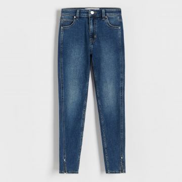 Reserved - Blugi slim cu talie medie - Albastru