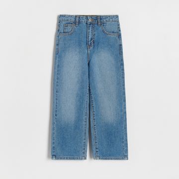 Reserved - Pantaloni classic denim wide leg - Albastru