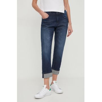 Sisley jeansi femei, culoarea albastru marin