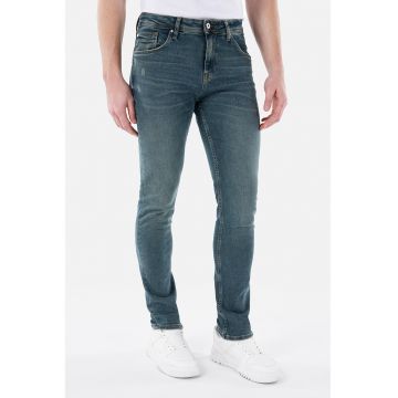 Blugi skinny cu aspect decolorat