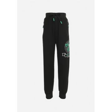 Pantaloni Negru cu verde